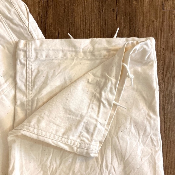 NEEDLES Wide Leg Fatigue Pants Drawstring Cotton Canvas Ivory Japan - Picture 10 of 13